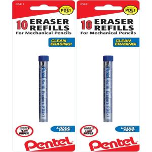 image:imagePentel PDE1BP2 Refill Eraser for AL Ax and PD Pencil Series 5 Pieces Per Tube 2X Tubes White5 Count Pack of 2