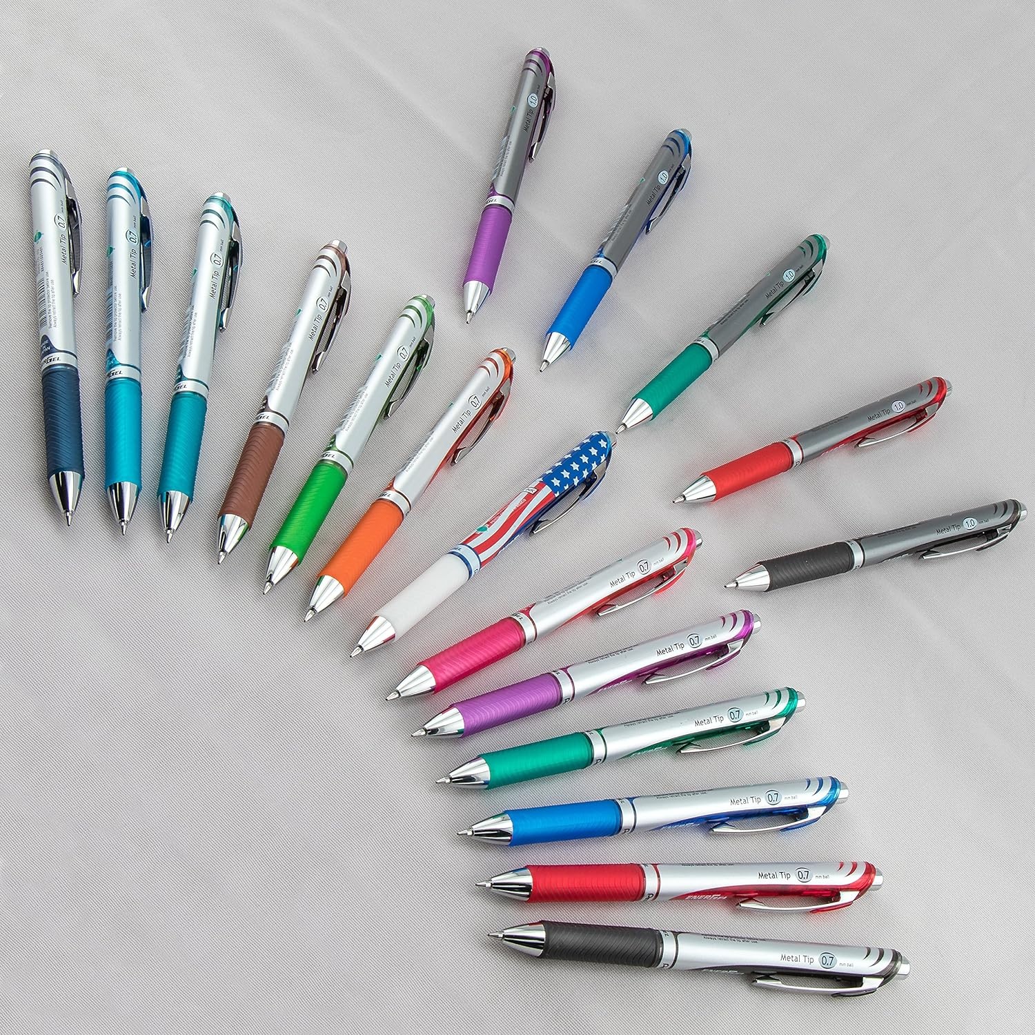 image:imagePentel EnerGel RTX Retractable Liquid Gel Pen 07mm Metal Tip Medium LineAssorted Ink 8Pk BL77BP8M1Multicolor