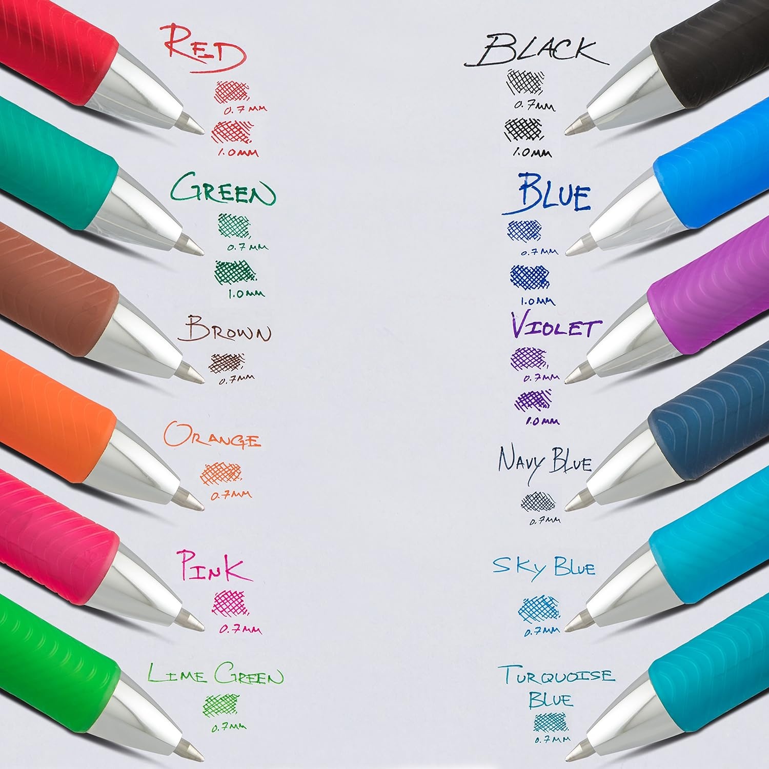 image:imagePentel EnerGel RTX Retractable Liquid Gel Pen 07mm Metal Tip Medium LineAssorted Ink 8Pk BL77BP8M1Multicolor