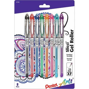 image:imagePentel Arts Slicci Extra Fine Gel Pen Black Ink 2Pack BG202BP2AAssorted