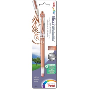 image:imagePentel Arts Slicci Extra Fine Gel Pen Black Ink 2Pack BG202BP2ABronze