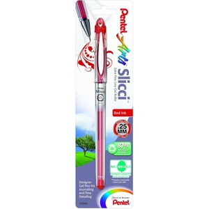 image:imagePentel Arts Slicci Extra Fine Gel Pen Black Ink 2Pack BG202BP2ARed