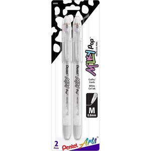 image:imagePentel Arts Sparkle Pop Metallic Gel Ink Pen 10mm Bold Line Assorted Colors Pack of 8 K91PABP8MMilky Pop