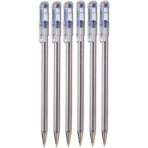 image:imagePentel Blue Superb Ballpoint Pen Ball Point Pens 07mm Nib Tip 025mm Line Width Fine Line Refillable Ink BK77 Pack of 6