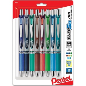 image:imagePentel EnerGel RTX Retractable Liquid Gel Pen 07mm Metal Tip Medium LineAssorted Ink 8Pk BL77BP8M1Assorted 2