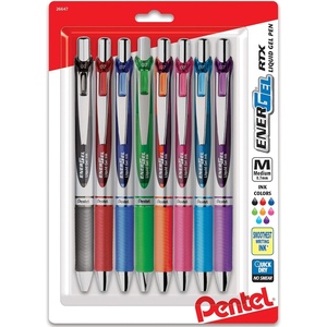 image:imagePentel EnerGel RTX Retractable Liquid Gel Pen 07mm Metal Tip Medium LineAssorted Ink 8Pk BL77BP8M1Assorted 4