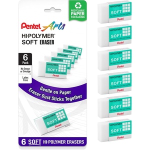 image:imagePentel HiPolymer Soft Eraser Pack of 6 ZES08PF66