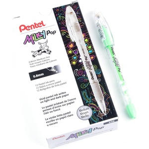 image:imagePentel Milky Pop Pastel Gel Pen 08mm Medium Line White Ink  K98WMint green