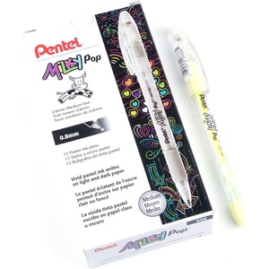 image:imagePentel Milky Pop Pastel Gel Pen 08mm Medium Line White Ink  K98WYellow