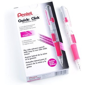 image:imagePentel QUICK CLICK Mechanical Pencil 07mm Green Barrel Box of 12 Pencils PD217DPink