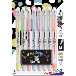 image:imagePentel Solar Pop Neon Gel Pen 06mm Fine Line Assorted Colors Pack of 4 K96BP4M1 Count Pack of 8