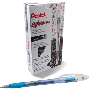 image:imagePentel Sparkle Pop Metallic Gel Pen 10mm Bold Line Gold Box of 12 Pens K91DXBlue