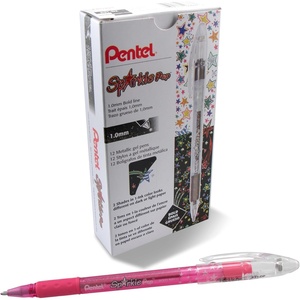 image:imagePentel Sparkle Pop Metallic Gel Pen 10mm Bold Line Gold Box of 12 Pens K91DXPink