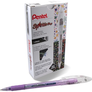 image:imagePentel Sparkle Pop Metallic Gel Pen 10mm Bold Line Gold Box of 12 Pens K91DXPurple