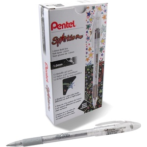 image:imagePentel Sparkle Pop Metallic Gel Pen 10mm Bold Line Gold Box of 12 Pens K91DXSilver