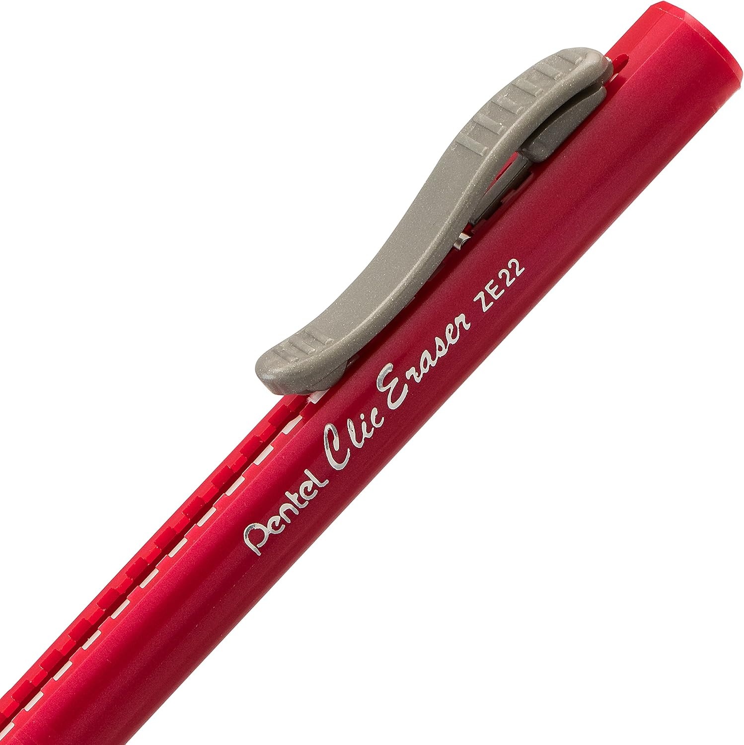 image:imagePentel Clic Retractable Eraser with Grip Assorted Barrel Colors ZE21BP3M Pack of 3Multicolor
