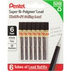image:imagePentel Super HiPolymer Lead Refills 05 mm 2H 72 Pieces 12 pcs per tube 6 tubes2B