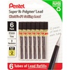 image:imagePentel Super HiPolymer Lead Refills 05 mm 2H 72 Pieces 12 pcs per tube 6 tubesB
