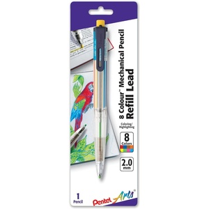 image:imagePentel Arts 8 Colour Automatic Pencil Assorted Accent Clip Colors 1 Pack PH158BP