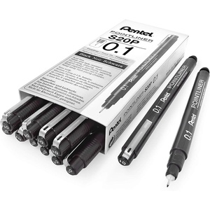 image:imagePentel Arts Pointliner Drawing Pen 01mm Black Ink Box of 12 Pens S20P1A