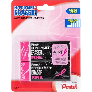 image:imagePentel HiPolymer Block Eraser Large White Pack of 4 ZEH10BP4Pink