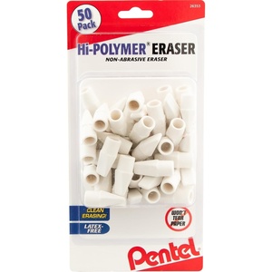 image:imagePentel HiPolymer White Cap Erasers 50 Pack ZEH02BP50 Rectangular