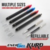 image:imagePentel EnerGel Kuro Retractable Liquid Gel Pen Shades of Black 07mm tip Assorted black ink Pack of 5 pens BL437PF5MAPack of 2