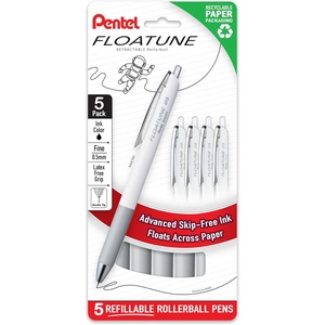 image:imagePentel Floatune Retractable Rollerball 05mm Fine Point Blue Ink 5pk BZN205PF5CBlack