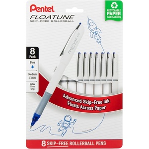 image:imagePentel Floatune Rollerball 08mm medium point Black Ink Pack of 8 pens BY108PF8ABlue