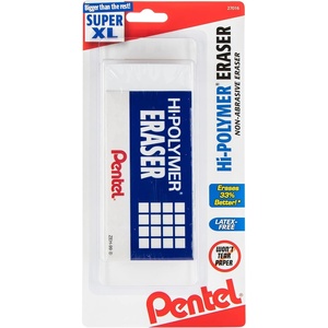 image:imagePentel Arts HiPolymer White Cap Erasers Pack of 10 ZEH02PABP10White