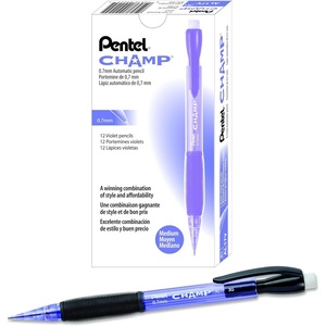 image:imagePentel Champ Mechanical Pencil 07mm Mechanical Pencil Tinted Black Barrel Box of 12 AL17APurple