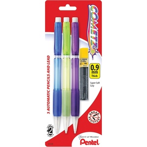 image:imagePentel Cometz Automatic Pencil with Lead 09mm Assorted Barrels 3 Pack AX119LBP33 Count Pack of 1