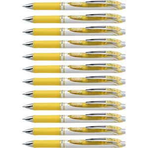 image:imagePentel EnerGel RTX Retractable Liquid Gel Ink Pen 07mm Medium line Yellow Ink Box of 12 Pens BL77GYellow