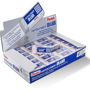 image:imagePentel HiPolymer Block Eraser Small White Pack of 4 ZEH05BP448 Pack