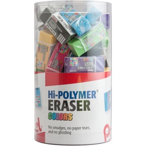 image:imagePentel HiPolymer Eraser Colors  Small Assorted Block Erasers SmudgeFree NonAbrasive for School Office amp Art Pack of 48 ZEH05CRM4
