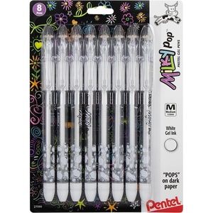 image:imagePentel Milky Pop Pastel Gel Pen 08mm Medium White Ink 8 Pack