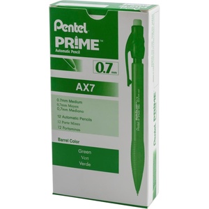 image:imagePentel Prime Mechanical Pencil 07mm Black Barrel Box of 12 AX7AGreen