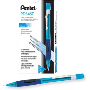 image:imagePentel Quicker Clicker Automatic Pencil 07mm Lead Size Transparent Blue Barrel Box of 12 PD347TCBlue