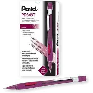 image:imagePentel Quicker Clicker Automatic Pencil 07mm Lead Size Transparent Blue Barrel Box of 12 PD347TCRed