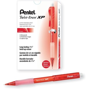 image:imagePentel Twist Erase EXPRESS Automatic Pencil 07mm Lead Size Blue Barrel Box of 12 QE417CRed
