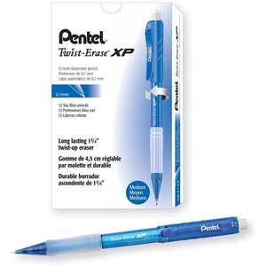 image:imagePentel Twist Erase EXPRESS Automatic Pencil 07mm Lead Size Blue Barrel Box of 12 QE417CSky Blue
