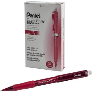 image:imagePentel TwistErase EXPRESS Mechanical Pencil 09mm Red Barrel Box of 12 QE419B