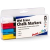 image:imagePentel Arts Wet Erase Chalk Marker Chisel Tip Red Ink Box of 12 SMW26BMixed