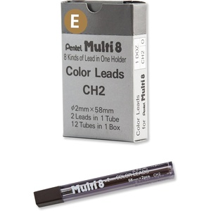 image:imagePentel Arts 8 Colour Pencil Lead Refill Brown 24 Pieces of Lead CH2EBrown