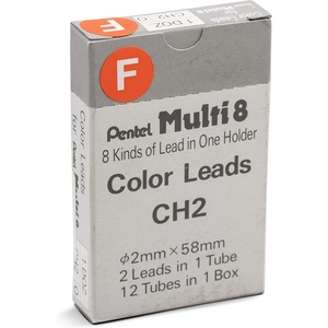 image:imagePentel Arts 8 Colour Pencil Lead Refill Brown 24 Pieces of Lead CH2EOrange