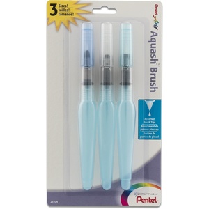 image:imagePentel Arts Aquash Water Brush Assorted Tips Pack of 4 FRHBP4M3 Pack Assorted