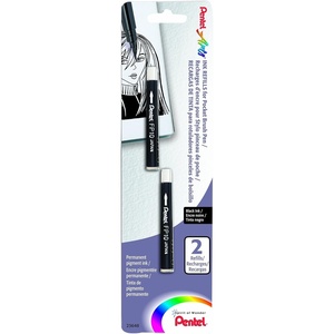 image:imagePentel Arts Pocket Brush Refills Black Ink 2Pk