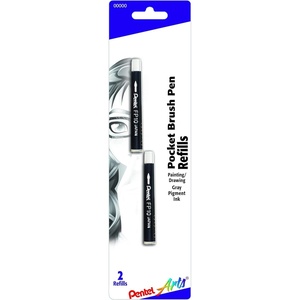 image:imagePentel Arts Pocket Brush Refills Gray Pigment Ink 2 pack FP10BP2N
