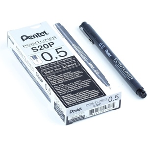 image:imagePentel Arts Pointliner Pen 05mm Black Ink Box of 12 S20P5A