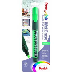 image:imagePentel Arts Wet Erase Chalk Marker Chisel Tip Red Ink Box of 12 SMW26BGreen